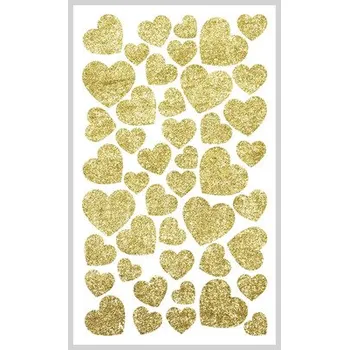 Samolepící dekorace Samolepka mini srdce zlaté 8x14 cm