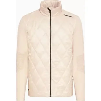 Pánská softshellová bunda PORSCHE DESIGN Hybrid jacket Bunda prošívaná s pletenými rukávy a kapucí alpská bílá (Sportovní hybridní bunda s mikinou s odnímatelnou kapucí.)