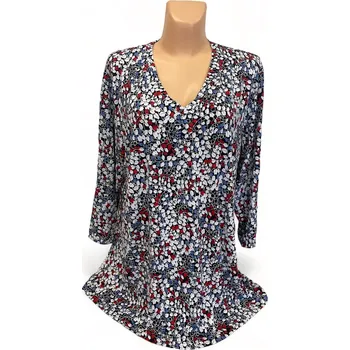 Dámská tunika Halenka SALMON drobný vzor, Barva Modrá, Velikost XXXL56, Materiál 96% Viskoza 4% Lycra