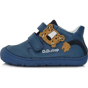 Chlapecké polobotky D.D.Step Barefoot kožené boty S073-41369 Bermuda blue/tmavě modrá s tygrem, D. D. Step Velikost: 21