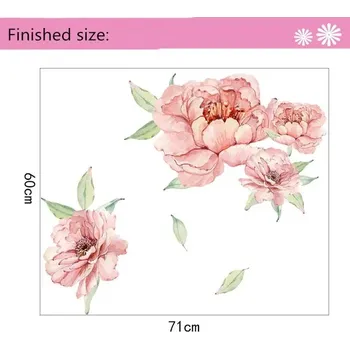 Samolepící dekorace Dekorace na zeď | samolepka na stěnu, pivoňky - Hnědá 1