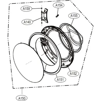 Domácí spotřebič ADC76406441 - Komplet dveří pro pračku LG