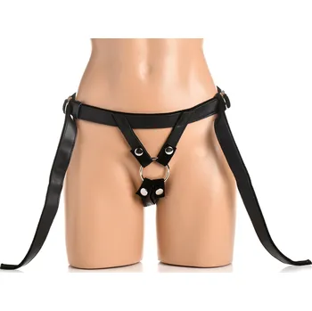 Připínací penis Bedroom Bliss Velvet Kiss Strap-On Harness