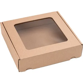 25 ks - Dárková krabice s průhledným víkem 200x200x50