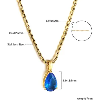 Náhrdelník Náhrdelník s barevným krystalem - 58KG