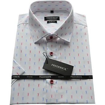 Pánská košile Pánská košile s krátkým rukávem - střih SLIM - vzor F354 - 39