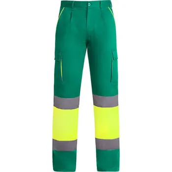 Roly Enix Pánské reflexní kalhoty HV9321 Garden Green 52-Fluor Yellow 221 42