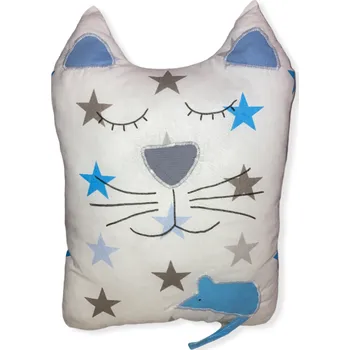 Dekorativní polštářek Polštářek dětský kočička hvězdy