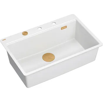 Granitový dřez Quadron Marc dřez graniteq 75x49 cm bílá HQM7650U1_FM_PVDC1