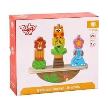 Dřevěná hračka Balanční nasazování zvířátka - Tooky Toys