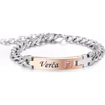 Náramek Dámský náramek z chirurgické oceli Shine pink