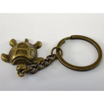 Pěkná klíčenka Želvička - Mosazní, Přívěšek na batoh, autoklíčenka (Mosazní klíčenka želva)