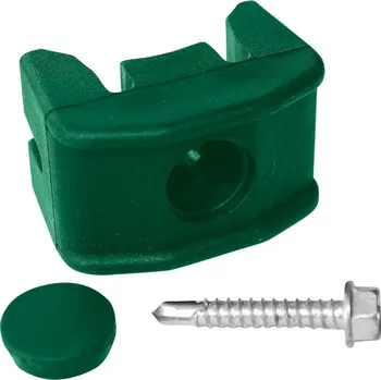 Příslušenství pro plot PILECKÝ Pilofor PVC příchytka panelu 48 mm  + šroub zelená
