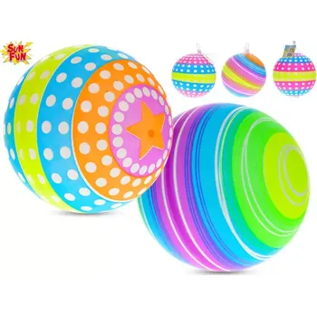 Dětský míč Sun Fun míč 23cm duhový 5druhů v síťce assort.