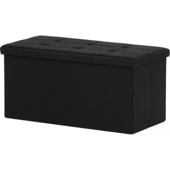 Artium Taburet s úložným prostorem, látka černá TAB-462 BK2