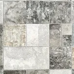 Vinylové tapety na zeď travertin béžovo-šedý