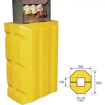 Popelnice HAPPY END Plastový nárazník pro ochranu sloupů, 26 × 35 × 95 cm - DP FUBP5