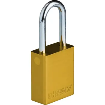 Visací zámek HAPPY END Hliníkový zámek s ocelovým okem SafeKey standard,žlutá,1 ks - BY 24ACB/1