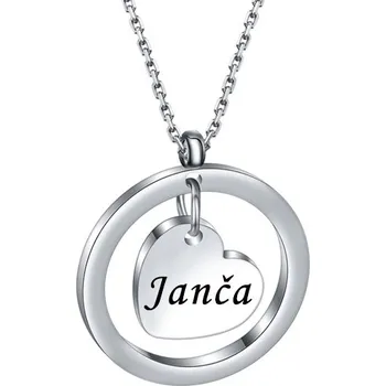 Přívěsek Přívěsek s prémiovým řetízkem z chirurgické oceli Srdce Circle