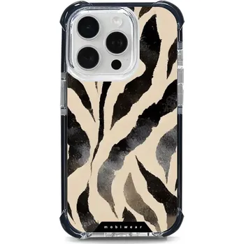 Pouzdro na mobilní telefon Odolný obal Mobiwear MagSafe Elite Bumper - Apple iPhone 15 Pro - DA53D Zebří (Odolný kryt, pouzdro, obal Mobiwear Elite Bumper na mobil Apple iPhone 15 Pro - DA53D Zebří, materiál Plast + TPU silikon + kov - zesílená ochrana telefonu, podpora MagSafe,)