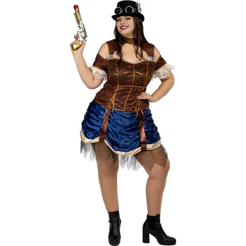 Karnevalový kostým Funiglobal - Krátký plus size kostým Steampunk pro ženy - XL