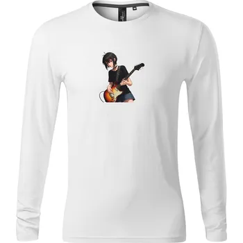Dámské tričko Pánské tričko s dlouhým rukávem s potiskem Dívka s kytarou