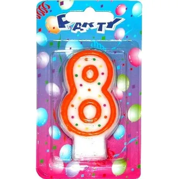 Dortová svíčka Svíčka dortová s tečkami č. 8 UNIPAP