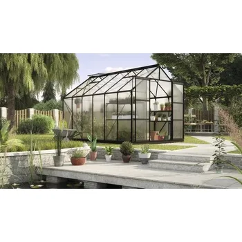 Skleník Skleník Vitavia Uranus 9900 polykarbonát 4 mm 257 x 383 cm černý vč. základového rámu