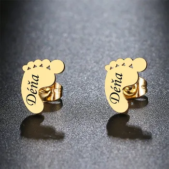 Náušnice AE Dětské nožičky zlaté