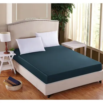 Prostěradlo Luxusní napínací mako-jersey prostěradlo s lycrou DELUXE 90x200cm / 30cm elastické, petrolejové