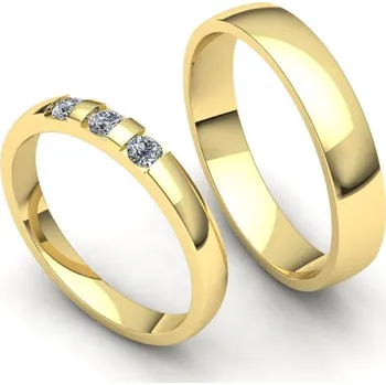 Prsten Snubní prsteny s diamanty SN21006 pánský Materiál: Žluté zlato 14kt, Šířka: 4, Velikost: 41