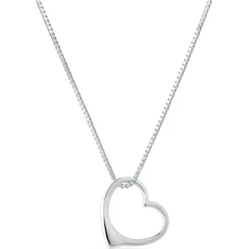 Náhrdelník Náhrdelník ve tvaru srdce z bílého 14k zlata KLENOTA