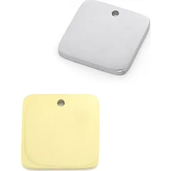 Šperk Leštěný nerezový čtverec 15mm - 1Ks - Light Gold RL