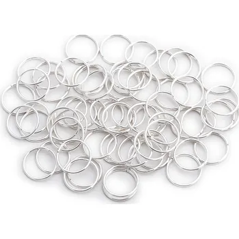 Kroužky 100ks stříbrné (16mm)