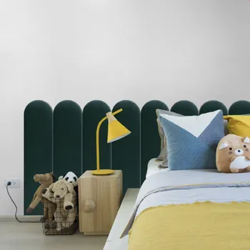 Obklad Čalouněný panel - Oblouk - 20x80cm Tyrkysová