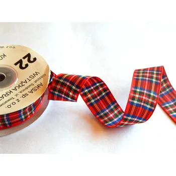 Stuha Stuha saténová károvaná, WK5833, šíře 38 mm / 1 metr