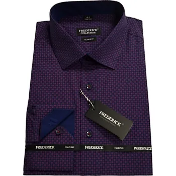 Pánská košile Pánská košile s dlouhým rukávem - střih SLIM- vzor F13 - s prodlouženou délkou rukávu 188/194 cm - 38