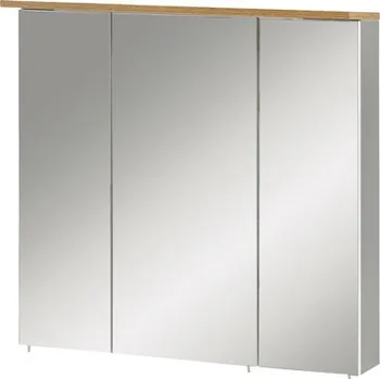 Koupelnový nábytek Zrcadlová skříňka s osvětlením Möbelpartner Profil 70,5 x 16 x 72,3 cm šedá