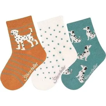 Sterntaler zimní 3 páry, dívčí, dalmatin, krémové 8422126, 18