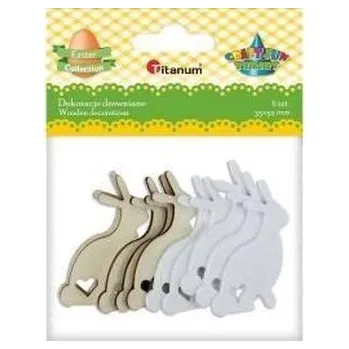 Set školních potřeb Drewniane zające 33x50mm białe 10szt