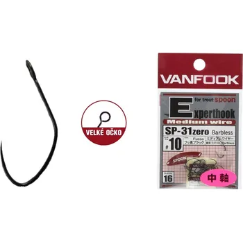 Rybářský háček Bezprotihrotý jednoháček VANFOOK SP-31 ZERO - Velikost 6, 16 ks