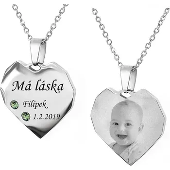 Přívěsek Přívěsek s řetízkem Srdce Diamond se Swarovski krystaly zelený