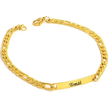 Náramek Náramek Unisex z chirurgické oceli Slim zlatý