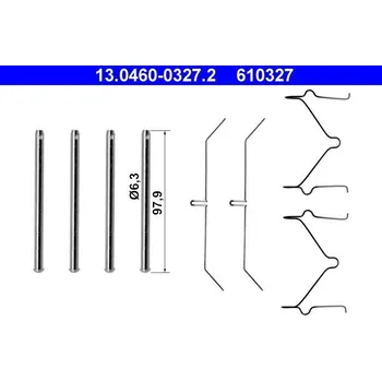 Přislušenství brzdového systému Sada příslušenství, obložení kotoučové brzdy ATE 13.0460-0327.2