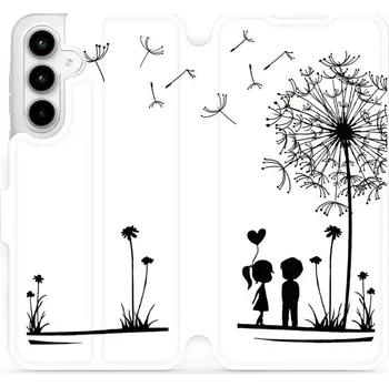 Pouzdro na mobilní telefon Flipové pouzdro Mobiwear - Samsung Galaxy A35 5G - MH16P Dvojice s pampeliškou (Knížkové flip pouzdro, obal, kryt na mobil Samsung Galaxy A35 5G - MH16P Dvojice s pampeliškou, materiál Umělá kůže + TPU - ochrana 360°, stojánek, silikonová vanička,)