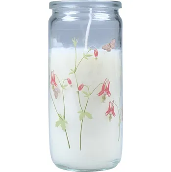 Velikonoční dekorace Det Gamle Apotek Svíčka ve skle Floral bloom 14x6 cm, 100% parafín, doba hoření 25h