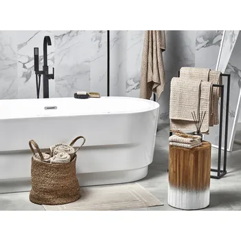 Držák na ručník Sada 11 ručníků béžová bavlna s nízkým kroucením ručníky na ruce ručníky pro hosty osušky předložka koupelna Beliani