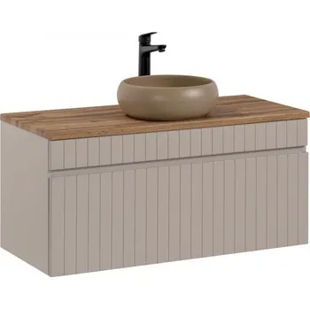 Koupelnový nábytek Set koupelnová skříňka pod umyvadlo ICONIC CASHMERE 100cm s deskou a umyvadlem