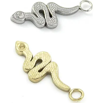 Materiál na výrobu šperku Přívěsek z nerezové oceli Had 18mm - 1Ks - Nerez SL