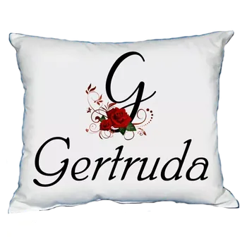 Dekorativní polštářek Polštář s dámským jménem GERTRUDA Bílý (polštářek dámské jméno )